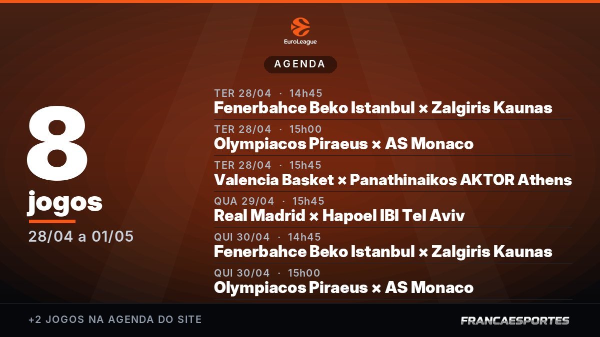 Capa da agenda com 8 jogos