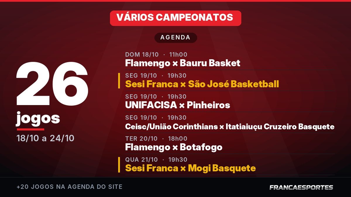 Capa da agenda com 26 jogos